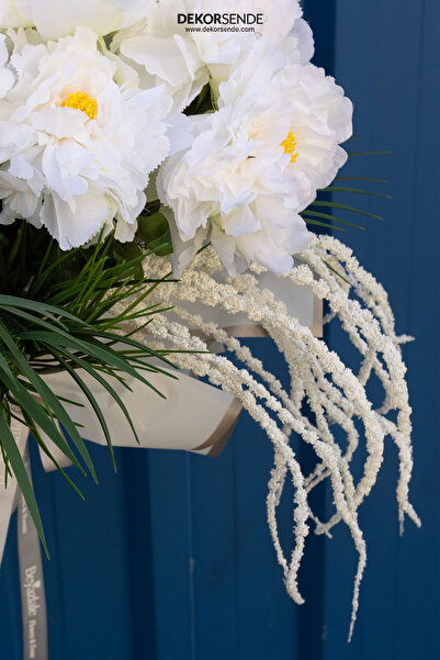 Dekorsende Yapay Amarantus (AMARANTHUS) Demeti Beyaz 85 Cm