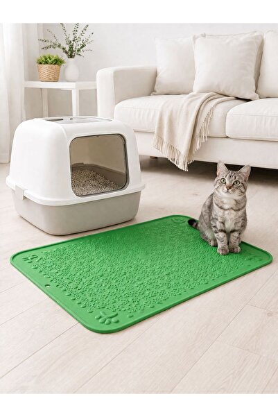 BRAVE PAWS Kedi Kumu Paspası Plastik,Kaymaz, Su Geçirmez,Yıkanabilir 42*54cm ...