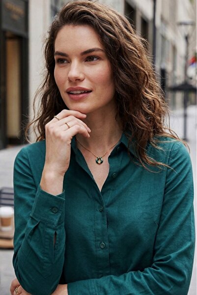 Tudors Women's Slim Fit Slim Fit Long Sleeve Cotton Bodycon Textured Green Ba...