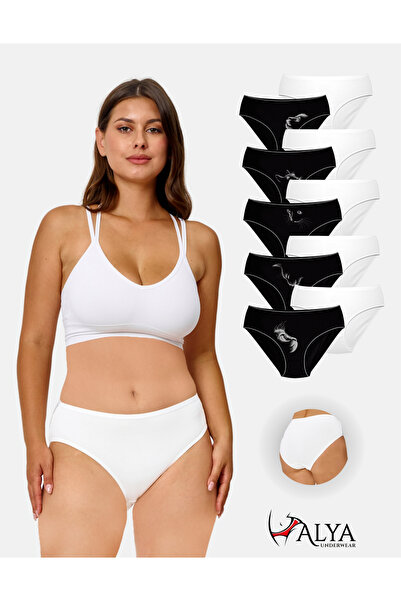 ALYA UNDERWEAR Basic Slip Colored Cotton Women's Panties - Pack of 10 (Multic...