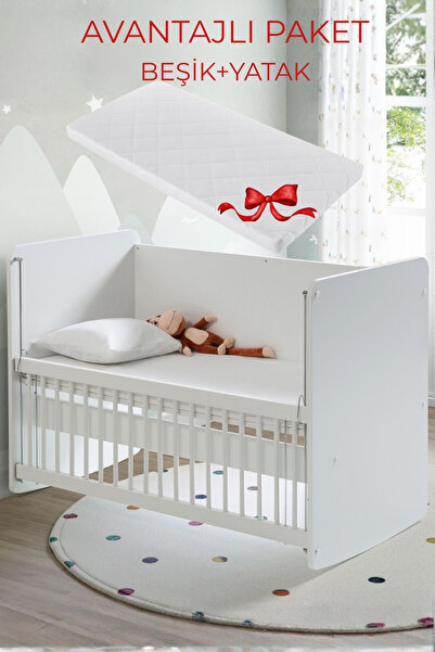 Babywhen BW1070 Sallanan Anne Yanı Kademeli Bebek Beşik - Yatak Dahil 60x120