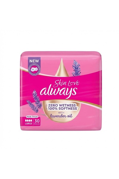 Always Always Women's Cotton Soft Large Panties with Wings 30 Count Pink