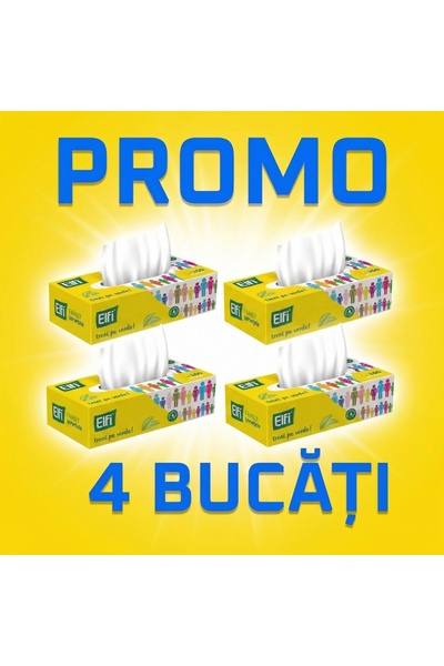 Elfi Pachet Promo - 4 Cutii de 150 Servetele Uscate in 2 Straturi