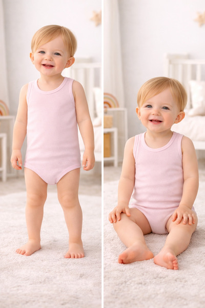 Bulut Anne ve Çocuk Askılı Bebek Çocuk %100 pamuklu Çıtçıtlı Body renkli dese...