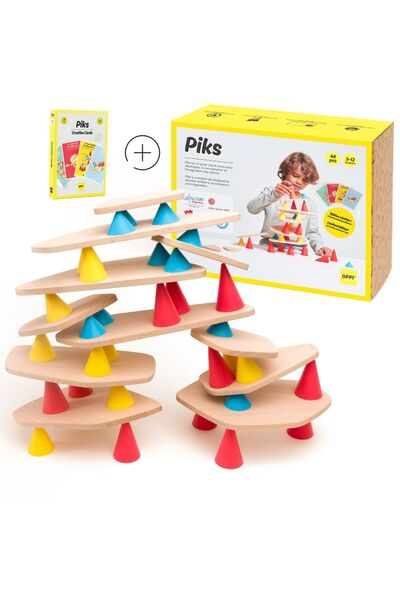 OPPI Joc de construcție cu carduri creative, Piks, OPPI, Kit Medium, 44 piese...