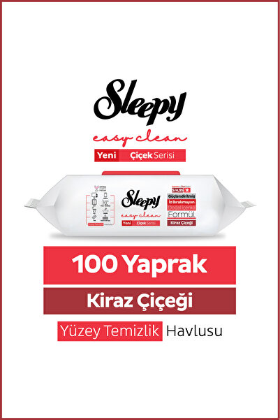Sleepy Easy Clean Kiraz Çiçeği Yüzey Temizlik Havlusu Mendili 100 Yaprak