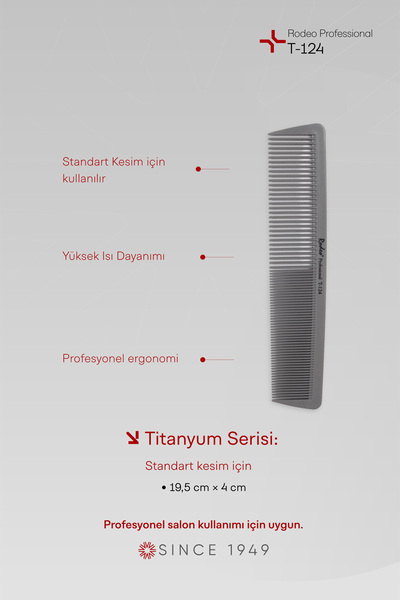 RODEO مشط سلسلة تيتانيوم احترافي مضاد للكهرباء الساكنة T-124