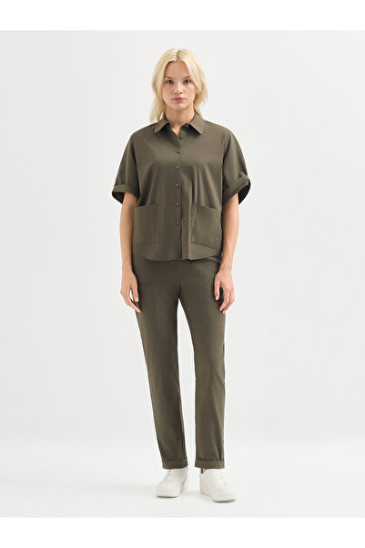 Karaca Haki Pamuk Karışımlı Pantolon
