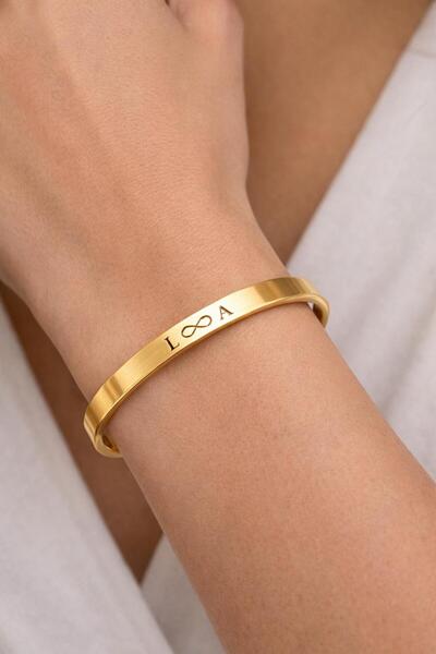 Unbrande Brățară STRONG din aur cu inimă, lucrată manual, placată cu aur de 1...