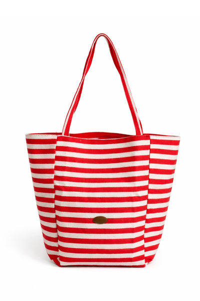 YOYOSO Striped Plaj Bag Is Red