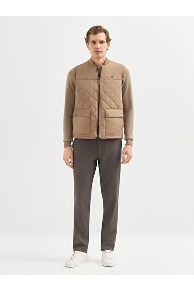 Karaca Erkek Deri Yelek-vizon