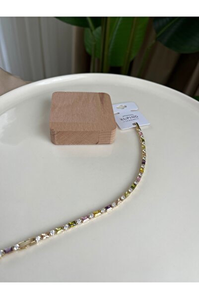 XUPING JEWELRY 14K Renkli Taş Çelik Bileklik