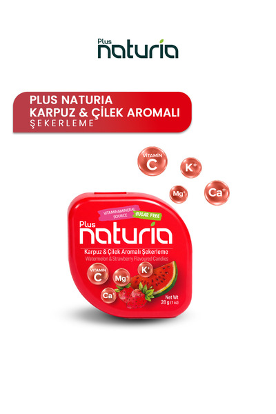 Naturia -Karpuz ve Çilek Aromalı Şekersiz Şekerleme
