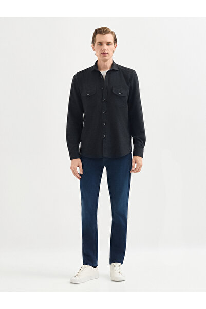 Karaca Erkek Modern Fıt Gömlek-Antrasit