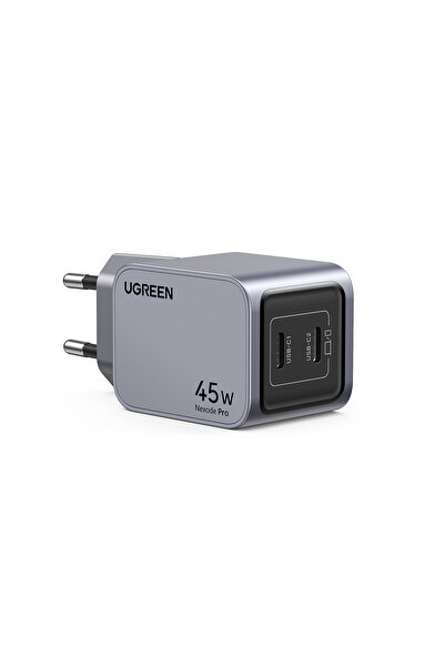 Ugreen Nexode Pro 45W GaN Hızlı Şarj Cihazı USB-C QC PD 2xUSB-C, Uzay Grisi, ...