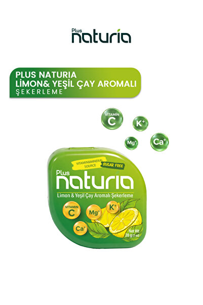 Plus Naturia Şekersiz Şekerleme | Stevialı , Limon & Yeşil Çay Aromalı Vitami...