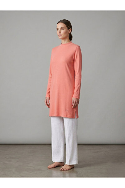 Plistre Women's Yavruağzı Half Turtleneck Slit Printed Camisole Hijab Long Sl...