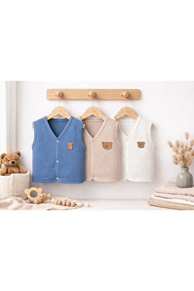 çillim ÇITÇITLI AYICIK ARMALI BEBEK YELEK 3 LÜ