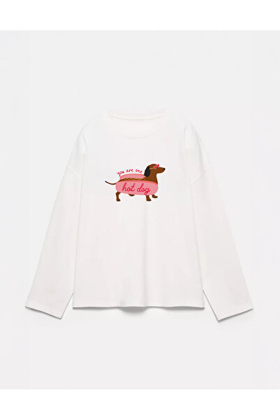 Disante 100% βαμβάκι Oversize Fit You are one hot dog Μπλουζάκι με στάμπα - Μ...