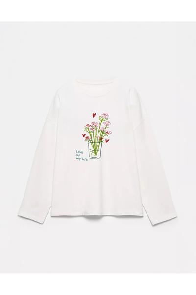 Disante 100% βαμβάκι Oversize Fit Love of my life Μπλουζάκι με στάμπα - Μακρυ...