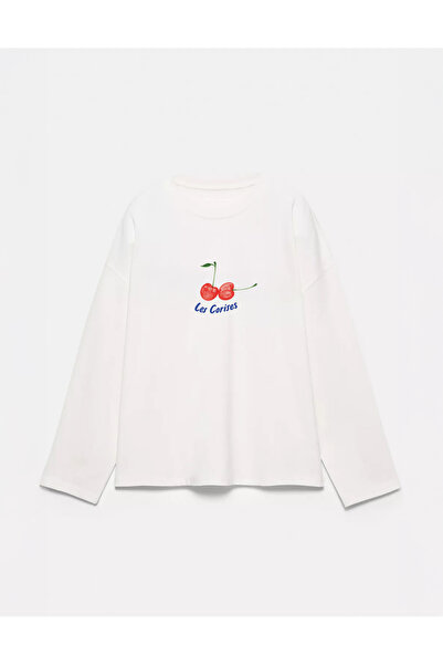 Disante Μπλουζάκι με μακρυμάνικο λαιμόκοψη από 100% βαμβάκι Oversize Fit Les ...