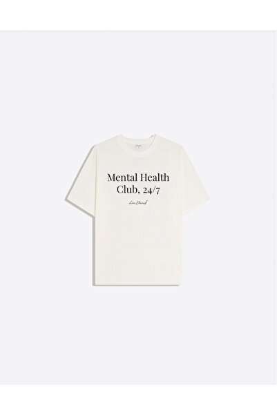 Disante Tricou pentru femei, cu imprimeu Mental Health, cu gâtul tip crew nec...
