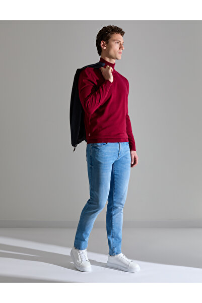 Pierre Cardin Vişne Slim Fit Turtleneck Basic Knitwear Sweater 50314202-Vr223