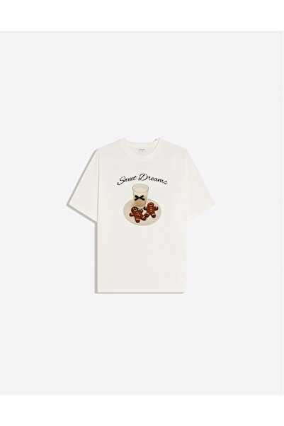 Disante Tricou de damă cu decolteu rotund cu imprimeu Sweet Dreams Basic Trend