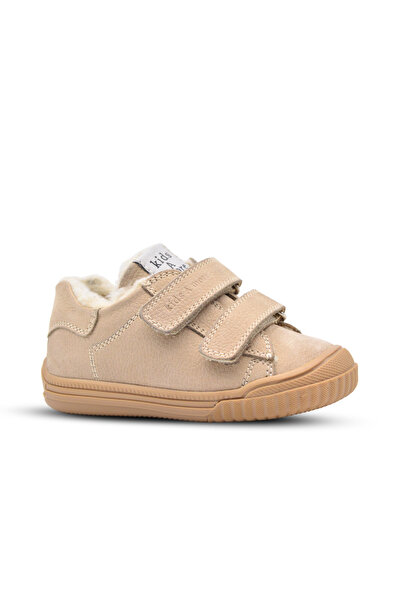 kids A more Παπούτσια Unisex σε χρώμα Pearl Beige - Δερμάτινα με διπλό Velcro...