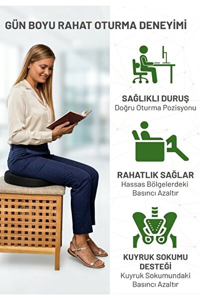 Ankaflex Ortopedik Oturma Simidi Minderi Kuyruk Sokumu Destek Yastığı