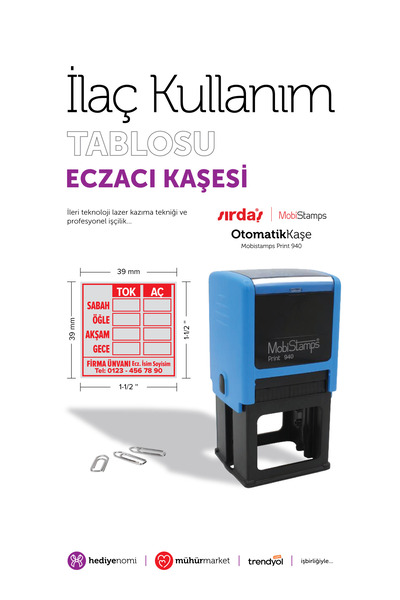 HEDİYENOMİ Mühürmarket > Pharmaceutical Usage Chart - Pharmacist's Stamp - Sı...