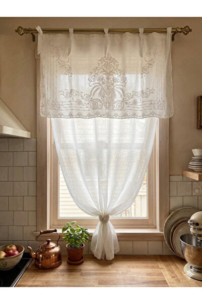 CASA NATURALE ستارة لوحة مطرزة بمظهر الكتان 7460-02-392