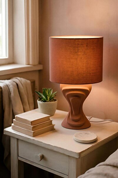 Printavora Terra Kumaş Başlıklı Abajur 53 cm