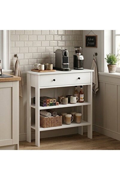 MANDOSİ Çekmeceli 70 Cm Kahve köşesi Çok Amaçlı Dolap Dresuar