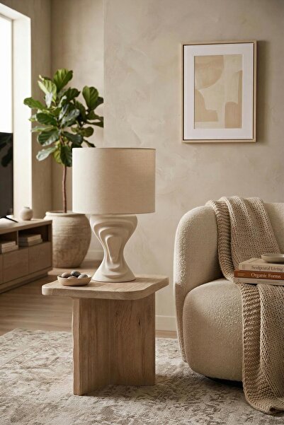 Printavora Terra Kumaş Başlıklı Abajur 53 cm