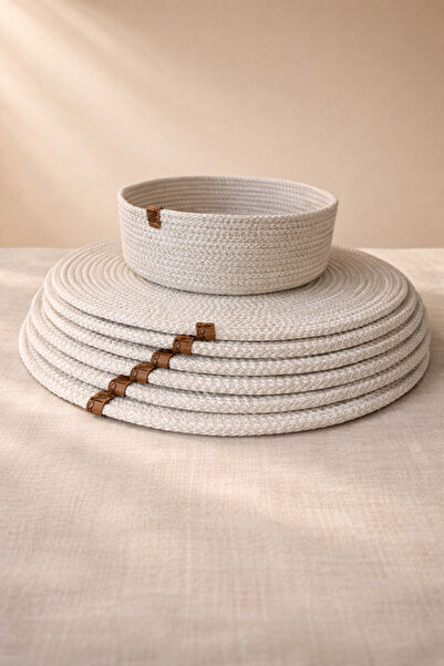 Naspar 6 قطع من سبلا المينك الفاتح - مع سلة / عرض القهوة - خدمة أمريكية