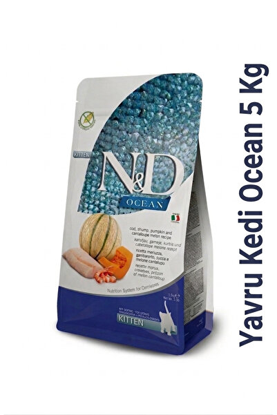 N&D Ocean Morina Balıklı Kavunlu Balkabaklı Ve Karidesli Yavru Kedi Maması 5kg