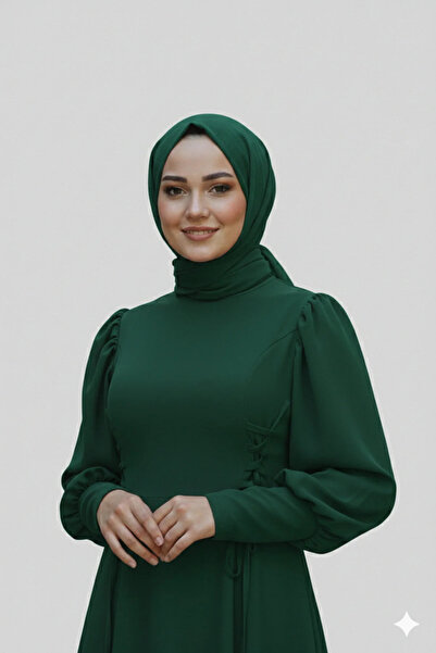 ModaMerve SS Fasihion Beli Bağcıklı Krep Abiye