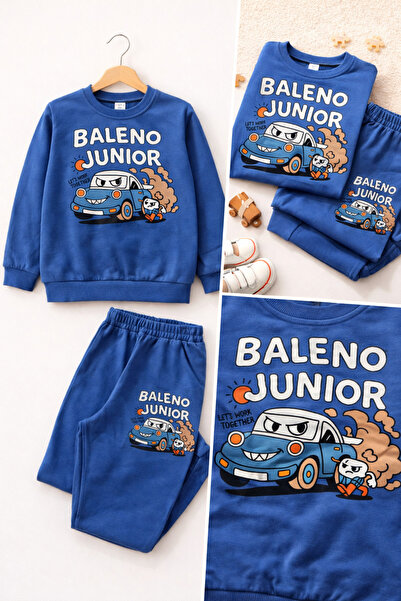 Bulut Anne ve Çocuk Children's Top and Bottom Tracksuit Set, Patterned Cotton...