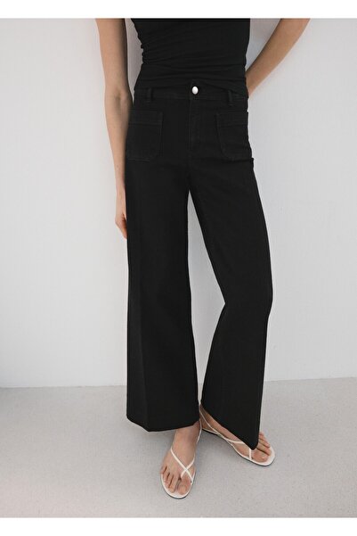 MANGO Woman Wideleg cepli jean pantolon