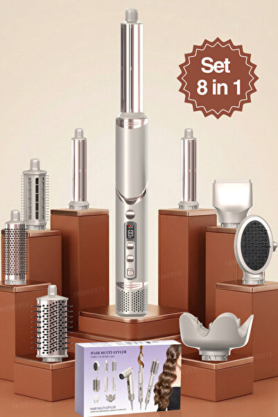 INOMEVIX 8 in 1 styling set, hair dryer, 3 speeds, 200 M negative ions, 1400 ...