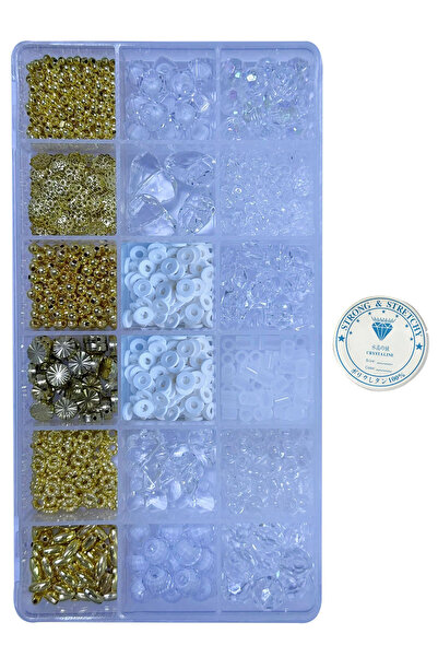 By MO Accessories Σετ χόμπι για την κατασκευή κοσμημάτων με λευκές χάντρες γι...