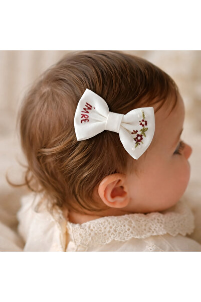 EGOMİ Name Embroidered Brown Elegant Hairless Doll Hairpin