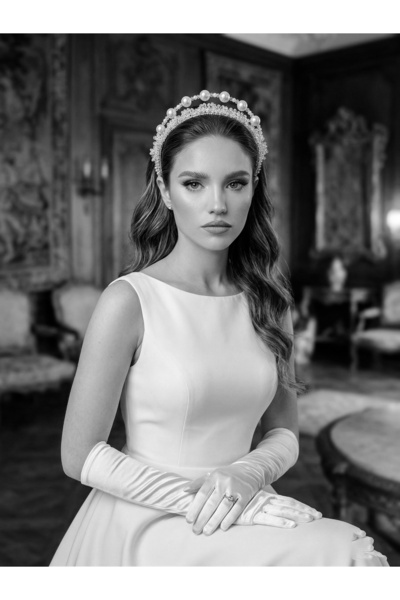 Lily and Bride تاج زفاف من حجر الكريستال مطرز باللؤلؤ، تاج زفاف للخطوبة، إكسس...