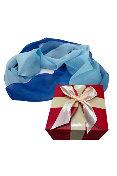 velve Esarfa satinata de dama, in cutie cadou, albastru pudrat, 163x50 cm, Femei