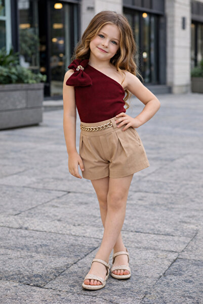 KOKOŞ BEBEK Σετ σορτς με λεπτομέρεια φιόγκου