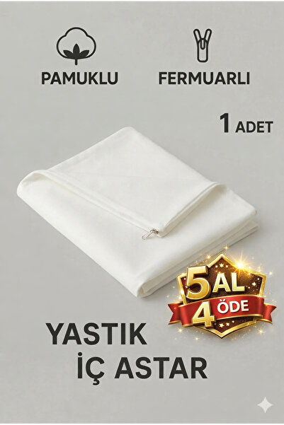 SUVAY Pamuklu Fermuarlı İç Yastık KIlıfı Beyaz Renkli İç Astar Yastık İç Kılı...