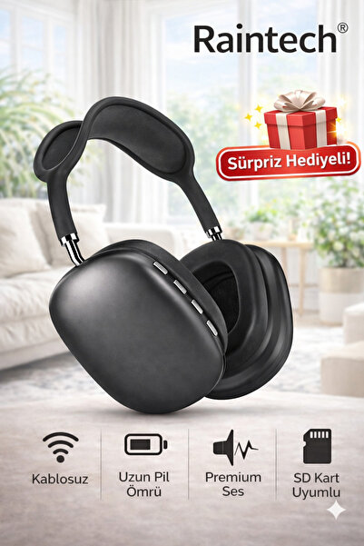 RAINTECH P9 5.0 iOS-Android Uyumlu Kafa Üstü Mikrofonlu Kablosuz Kulak Üstü B...