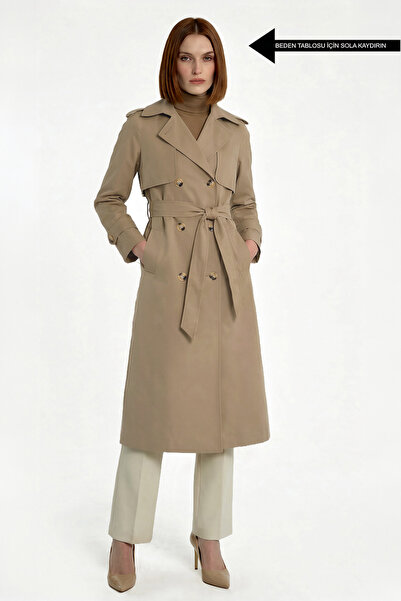 Water Repellent Raglan Sleeve Intermediate Trench Coat Mocha Mousse 5789