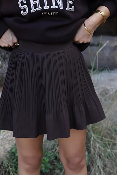 bytugcekaya Volană maro fustă pantalon scurtă